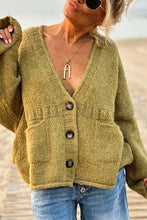 Load image into Gallery viewer, Loose Long Sleeve V-neck Pocket Knitted Cardigan