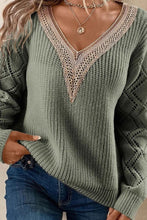 Load image into Gallery viewer, Loose Casual Lace Patchwork Pullover Sweater