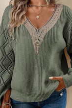 Load image into Gallery viewer, Loose Casual Lace Patchwork Pullover Sweater