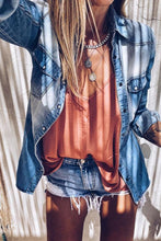Load image into Gallery viewer, Say Yes To Washed Denim Pocketed Blouse
