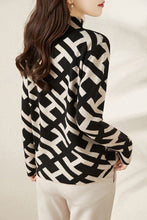 Load image into Gallery viewer, Casual Letter Jacquard Half Neck Sweater