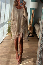 Load image into Gallery viewer, Chic Knit Fringe Detail Tassel Trim Pockets Loose Sweater