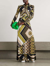 Load image into Gallery viewer, Vintage Statement Abstract Print Long Sleeve Maxi Dress