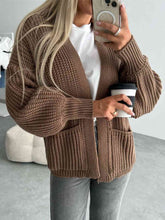 Load image into Gallery viewer, Loose V-neck Long-sleeved Casual Knitted Cardigan