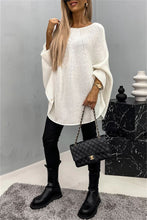 Load image into Gallery viewer, Casual Knit Crew Neck Poncho Loose Sweater