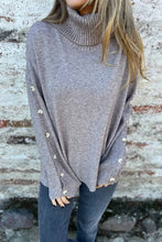 Load image into Gallery viewer, Casual Turtleneck Buttons Sweater