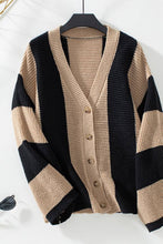 Load image into Gallery viewer, Contrast Striped Casual Loose Women's Knitted Cardigan