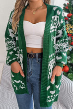 Load image into Gallery viewer, Dark Green Christmas Long Sleeved Cardigan