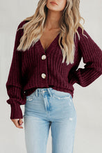 Load image into Gallery viewer, Casual Open Front Button Down knit Fall Sweater Cardigan