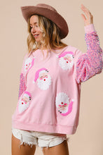 Load image into Gallery viewer, Cute Santa Christmas Sweatshirt Sequin Long Sleeve Top