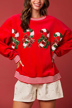 Load image into Gallery viewer, Christmas Decoration Sequined Round Neck Long Sleeve Sweatshirt