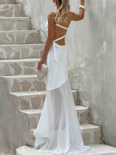 Load image into Gallery viewer, Sexy One Shoulder Patchwrok Sheer Maxi Dress