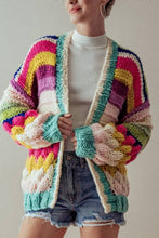 Load image into Gallery viewer, Colorful Striped Chunky Knit Cardigan Jacket