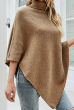 Load image into Gallery viewer, Elegant Buttons Asymmetrical Turtleneck Sweater Cape Outerwear