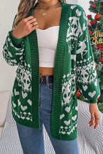 Load image into Gallery viewer, Dark Green Christmas Long Sleeved Cardigan