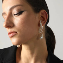 Load image into Gallery viewer, Artisan Handwoven Long Drop Earrings with Baroque Pearls