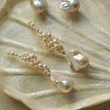 Load image into Gallery viewer, Artisan Handwoven Long Drop Earrings with Baroque Pearls