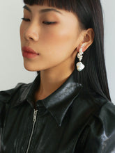 Load image into Gallery viewer, Artisan Handwoven Long Drop Earrings with Baroque Pearls