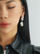 Load image into Gallery viewer, Artisan Handwoven Long Drop Earrings with Baroque Pearls