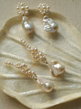 Load image into Gallery viewer, Artisan Handwoven Long Drop Earrings with Baroque Pearls