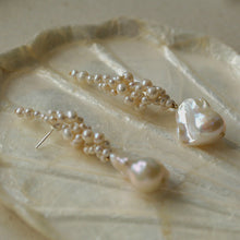 Load image into Gallery viewer, Artisan Handwoven Long Drop Earrings with Baroque Pearls