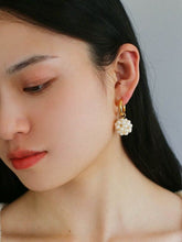 Load image into Gallery viewer, Artisan Woven Pearl Sphere Drop Earrings