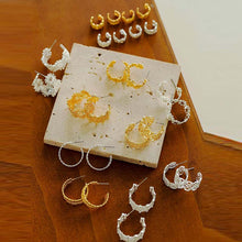 Load image into Gallery viewer, Artisanal Crochet-Inspired Huggie Earrings