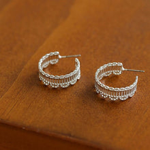 Load image into Gallery viewer, Artisanal Crochet-Inspired Huggie Earrings
