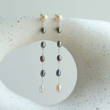 Load image into Gallery viewer, Artistic Two-Tone Long Dangle Earrings