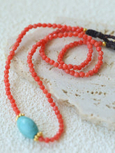 Load image into Gallery viewer, Boho Turquoise Handmade Red Bead Choker Necklace