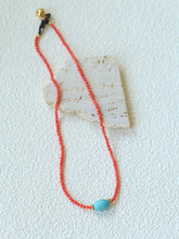 Load image into Gallery viewer, Boho Turquoise Handmade Red Bead Choker Necklace