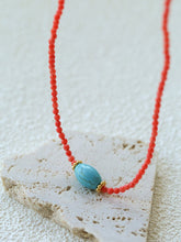 Load image into Gallery viewer, Boho Turquoise Handmade Red Bead Choker Necklace