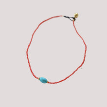 Load image into Gallery viewer, Boho_Turquoise_Handmade_Red_Bead_Choker_Necklace_07