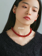 Load image into Gallery viewer, Bold Red Stone Beaded Necklace