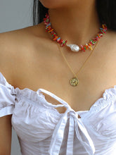 Load image into Gallery viewer, Colorful Gemstone Baroque Pearl Necklace