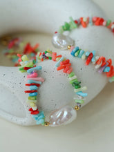 Load image into Gallery viewer, Colorful Gemstone Baroque Pearl Necklace