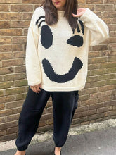 Load image into Gallery viewer, Feel Good Knit Colorful Smiley Face Loose Pullover Sweater