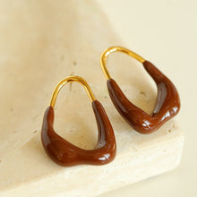 Load image into Gallery viewer, Geometric Irregular Enamel Glazes Earrings