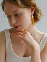 Load image into Gallery viewer, Golden Leaf Pearl Statement Earrings