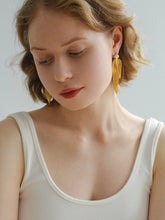Load image into Gallery viewer, Golden Leaf Pearl Statement Earrings