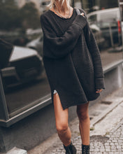 Load image into Gallery viewer, Loose Cozy Knit Oversized Slit Side Sweater