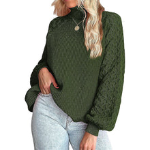 Load image into Gallery viewer, Trendy Chunky Warm Turtleneck Cable Knit Lantern Sleeve Pullover Sweater
