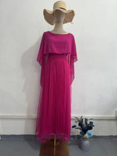 Load image into Gallery viewer, Ready for Holiday Cape Sleeve Tie-up Pleated Maxi Dress