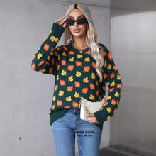 Load image into Gallery viewer, Maple Leaf Christmas Knitted Sweater