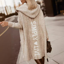 Load image into Gallery viewer, Large Long Simply Live Hooded Cardigan