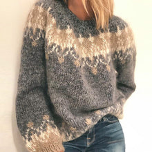 Load image into Gallery viewer, Loose Mohair Chunky Knit Jacquard Sweater