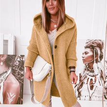 Load image into Gallery viewer, Buckle Hooded Collar Sweater Cardigan Outerwear