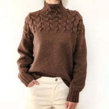 Load image into Gallery viewer, Mock Neck Cable Knitting Pullover Sweater