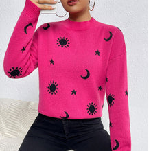 Load image into Gallery viewer, Jacquard Crew Neck Pullover Knitted Sweater