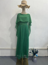 Load image into Gallery viewer, Ready for Holiday Cape Sleeve Tie-up Pleated Maxi Dress